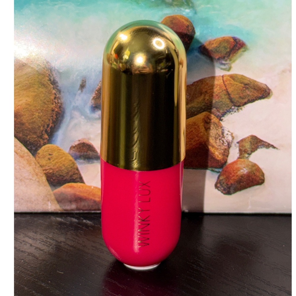 Winky Lux Flower Balm pH Activated Lip Stain Pink Gold Pill Case Full Size - Picture 3 of 5